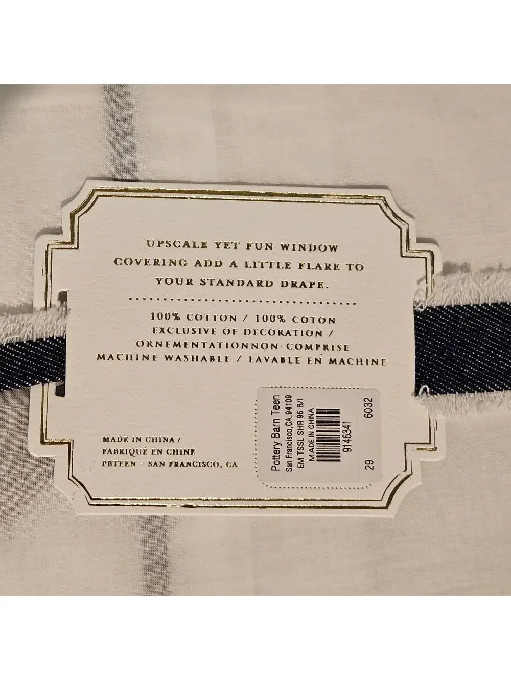 NEW Pottery Barn PB 3 Panels Emily & Meritt Tassel 44 x 96 SHEER Panel Curtains